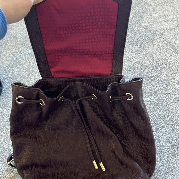 Brand new mahogany Kate spade leather back pack - Picture 4 of 6